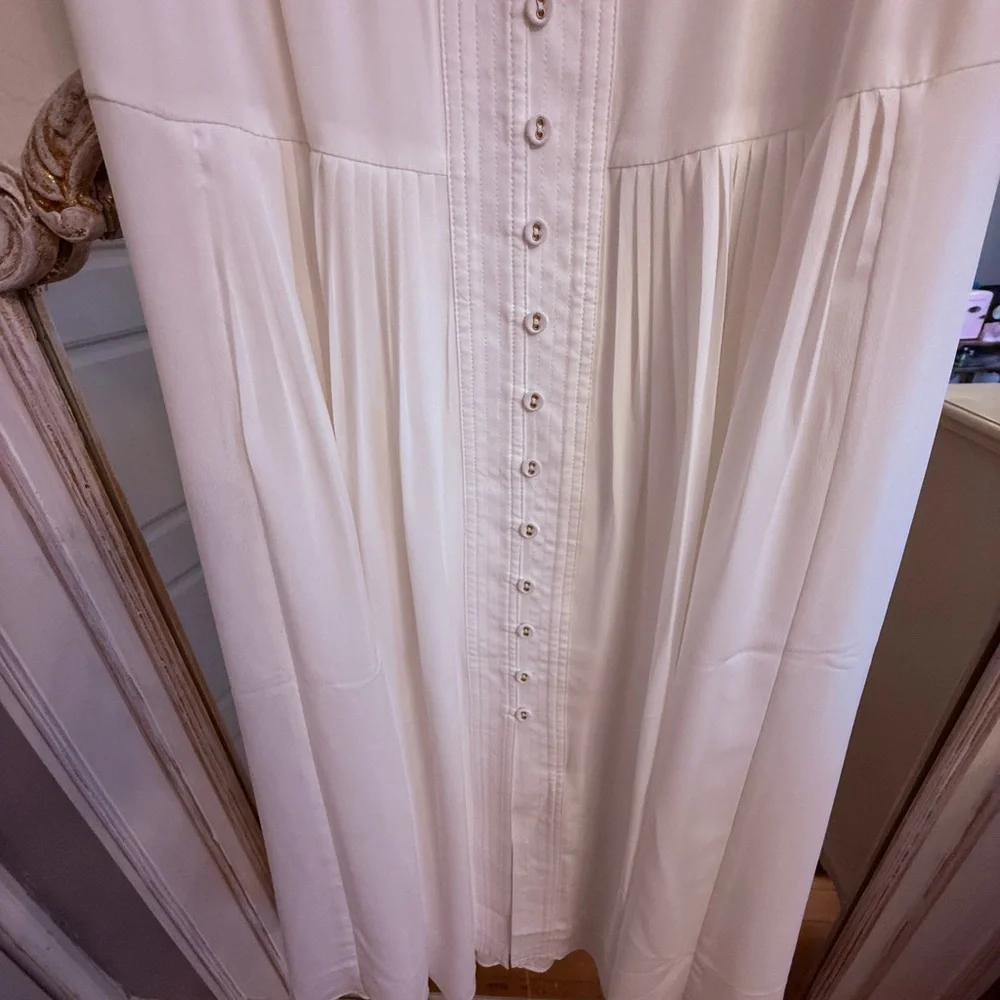 White House Black Market Pure White Belted Beautifully Tailored Dress NWT US 8 - Picture 5 of 8